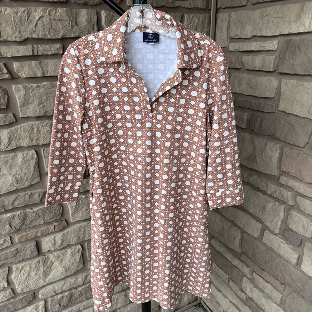 Sailor Sailor Brown Nautical Inspired Collared Dress